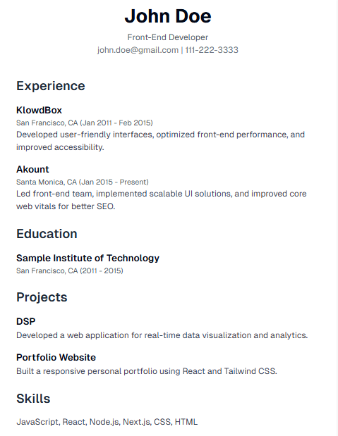Modern Clean Resume